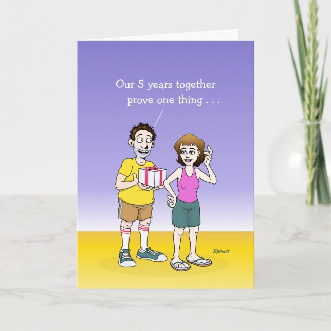 Funny 5 Anniversary Card Karte (Vorderseite)