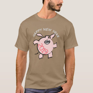 Funny 5 Cartoon Illustration Pig Year 2019 Man T T-Shirt