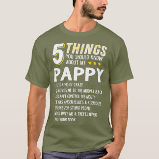 Funny 5 Dinge Großvater Pappy Crazy Geschenk Idee T-Shirt