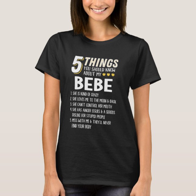Funny 5 Dinge Oma Bebe Geschenk Idee T-Shirt (Vorderseite)
