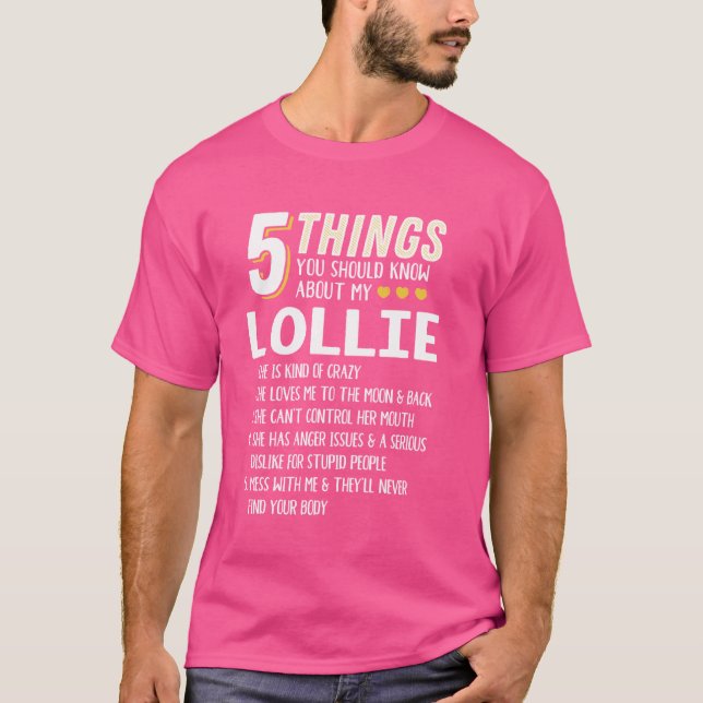 Funny 5 Dinge Oma Lollie Geschenk Idee T-Shirt (Vorderseite)
