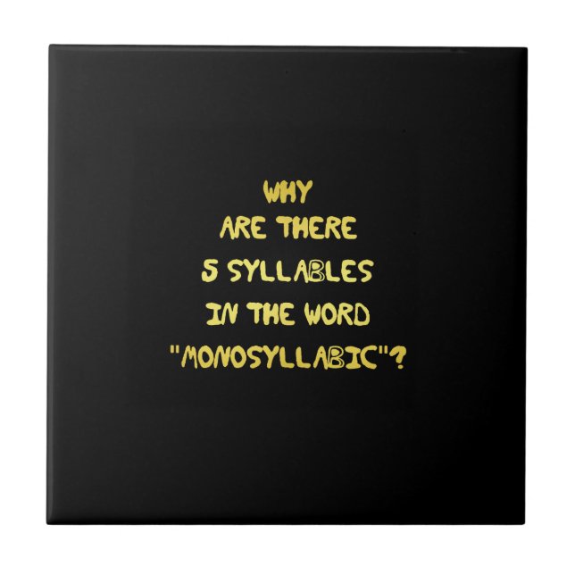 Funny 5 Syllable Spelling Joke Fliese (Vorderseite)