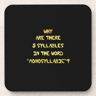 Funny 5 Syllable Spelling Joke Getränkeuntersetzer