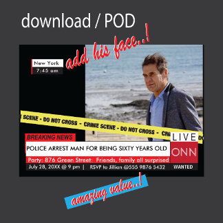 Funny 60. Geburtstag 🎉 Fake TV News Einladung