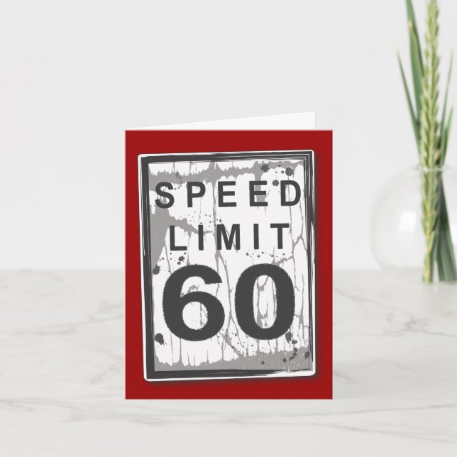 Funny 60. Geburtstag Speed Limit Danke Notecard (Vorderseite)