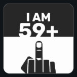 Funny 60. Geburtstagsgeschenk, 59 Plus eins Quadratischer Aufkleber<br><div class="desc">Ein Aufkleber mit 59 Plus 1 Platz wäre ein einzigartiges und humorvolles Geschenk für jemanden, der 60 Jahre alt wird. Das "59 Plus One"-Design des Paddels spielt im Alter des Geburtstags, mit dem Schachbrettmuster, das ein lustiges und spielerisches Element ergänzt. Sonniges 60. Geburtstagsgeschenk, 69 Plus ein 60. Geburtstag, 60., 60.,...</div>