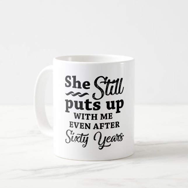Funny 60. Hochzeitstag Kaffeetasse (Vorderseite Links)
