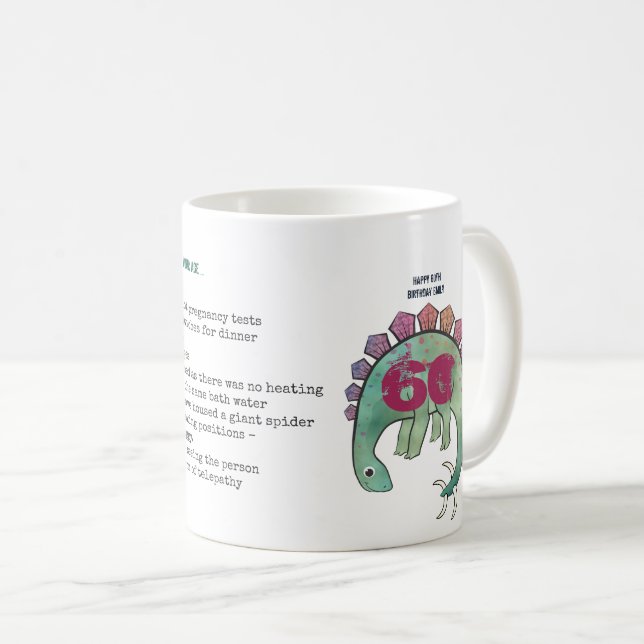 Funny 60. Personalisiert "When I was Your Age" Din Kaffeetasse (VorderseiteRechts)