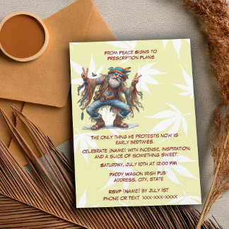 Funny 60er Thema Geburtstag weit weg Hippie für ih Einladung
