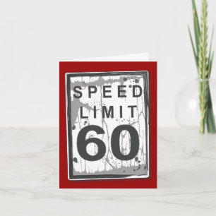 Funny 60th Birthday Speed Limit Thank You Notecard Dankeskarte
