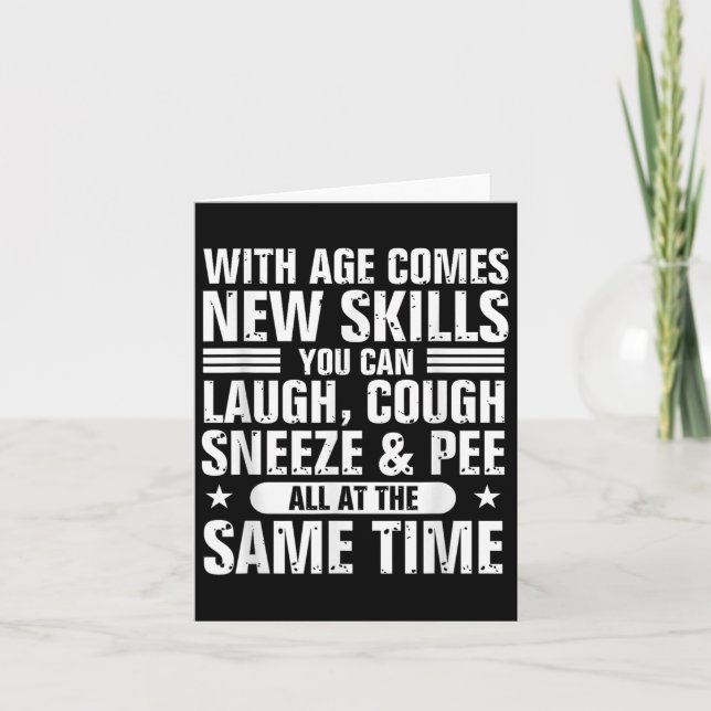 Funny 60th Birthday With Age Comes New Skills Humo Karte (Vorderseite)