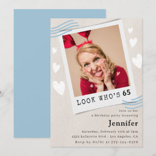 Funny 65. Geburtstag Einladungen Foto Look wer ist