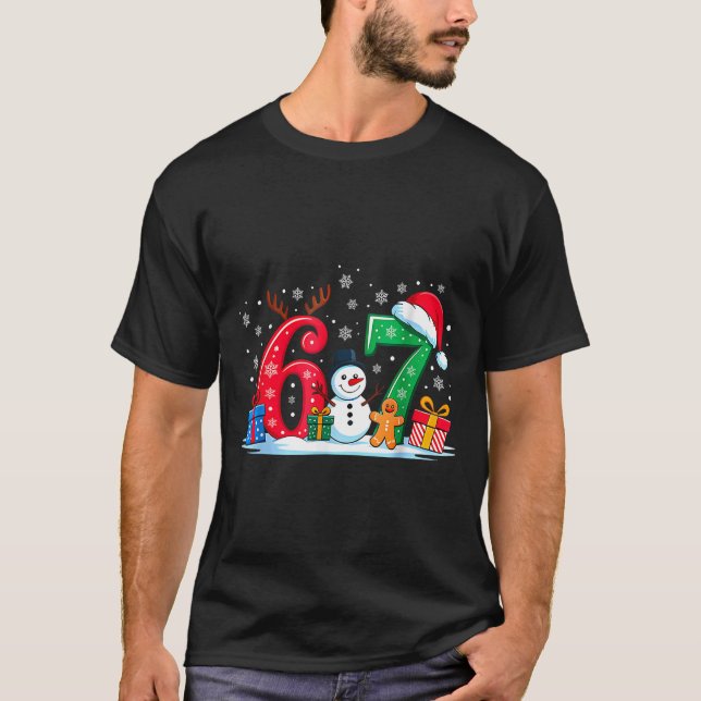 Funny 67 Christmas 6 7 Six Seven Meme 6 7 Matching T-Shirt (Vorderseite)