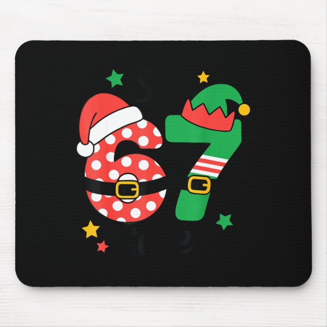 Funny 67 Christmas Costume Pajamas Holiday Outfit  Mousepad (Vorne)