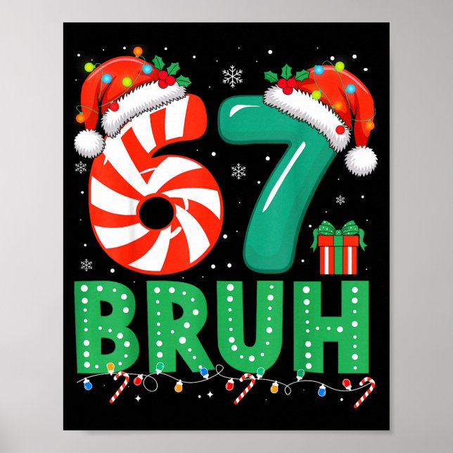 Funny 67 Christmas Pajama Xmas Six Seven Meme 6-7  Poster (Vorne)