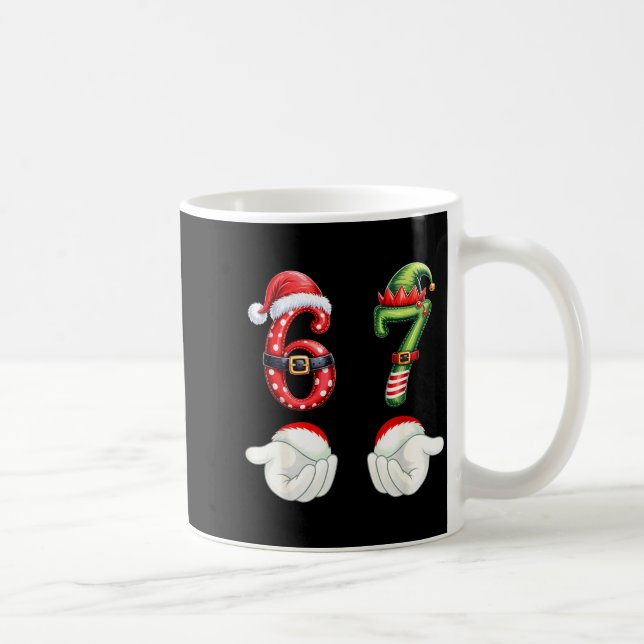 Funny 67 Christmas Pajamas Six Seven Meme 6 7 Elf  Kaffeetasse (Rechts)
