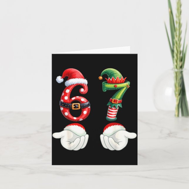 Funny 67 Christmas Pajamas Six Seven Meme 6 7 Elf  Karte (Vorderseite)