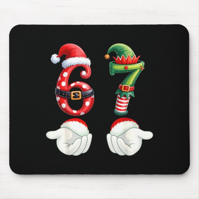 Funny 67 Christmas Pajamas Six Seven Meme 6 7 Elf  Mousepad (Vorne)