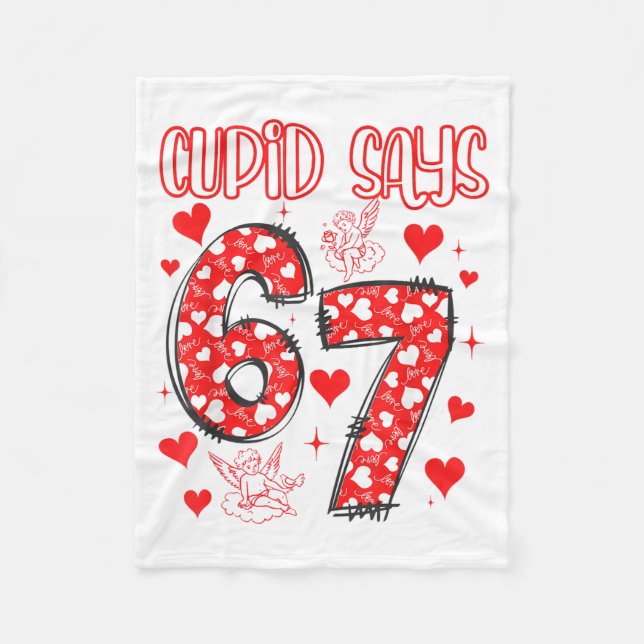 Funny 67 Cud Says 67 Valentine Couple Matching Six Fleecedecke (Vorderseite)
