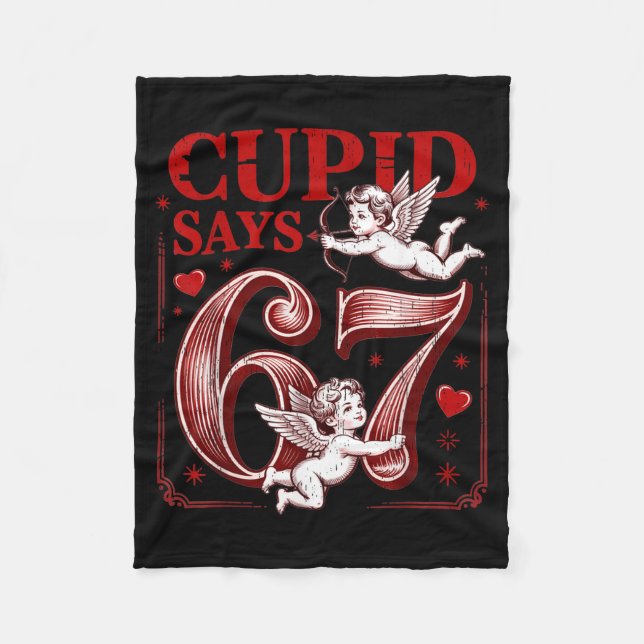 Funny 67 Cud Says 67 Valentine Couple Matching Six Fleecedecke (Vorderseite)