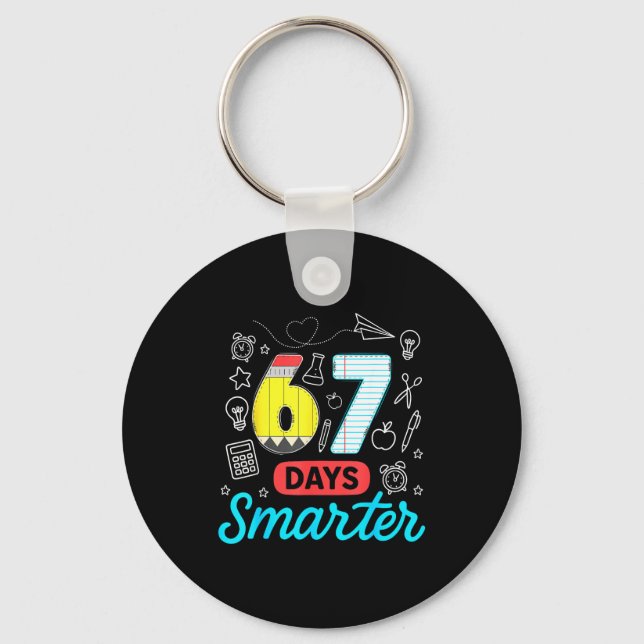 Funny 67 Days Smarter Six Seven Meme Teachers Stud Schlüsselanhänger (Vorderseite)