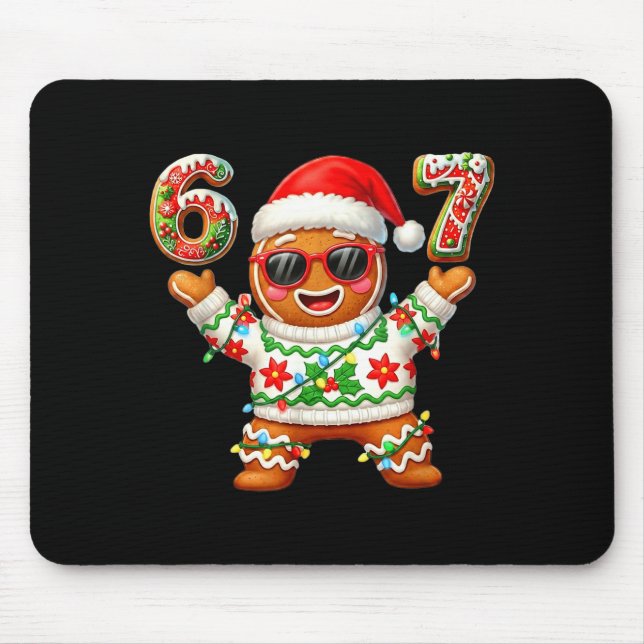 Funny 67 Gingerbread Six Seven Ice Cream Drip Chri Mousepad (Vorne)