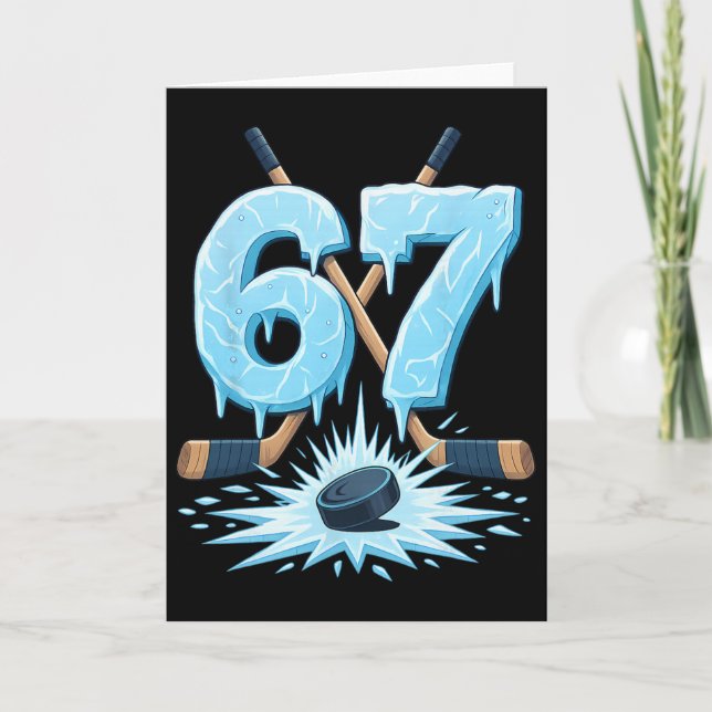Funny 67 Hockey Six Seven Ice Drip Lover Meme Boys Karte (Vorderseite)