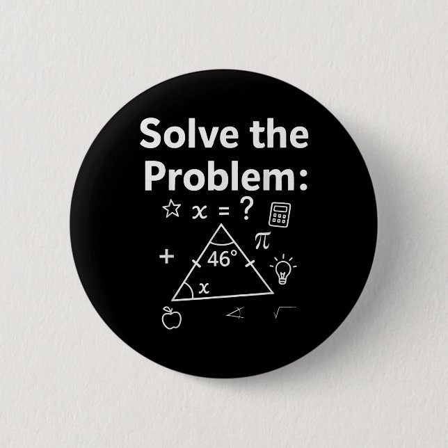 Funny 67 Math Meme Solve The Problem Teacher For S Button (Vorderseite)