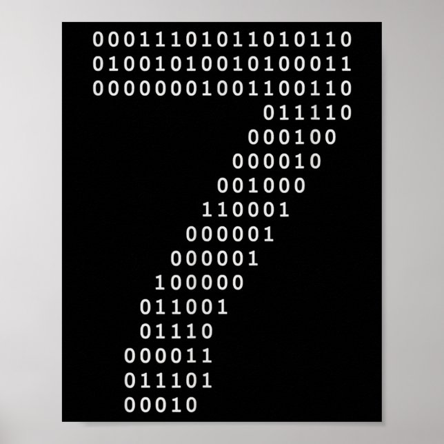 Funny 67 Meme Binary Code Tech Geek Digital Six Se Poster (Vorne)