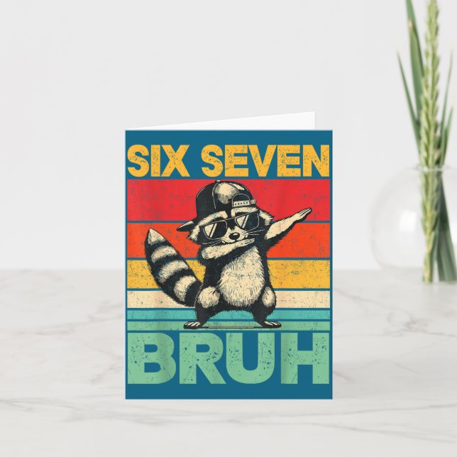 Funny 67 Meme Boys Kids 6 7 Dabbing Six Seven Bruh Karte (Vorderseite)