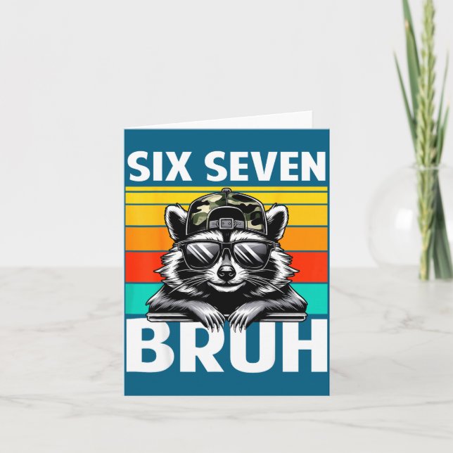 Funny 67 Meme Boys Kids Camo Hat Six Seven Bruh Ra Karte (Vorderseite)