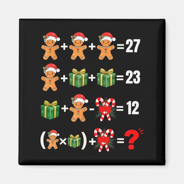 Funny 67 Meme Candy Merry Santa Math Teacher Chris Magnet (Vorne)