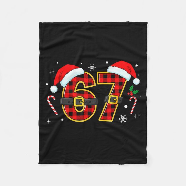 Funny 67 Meme Chrismtas Xmas Pajama Men Women Kids Fleecedecke (Vorderseite)