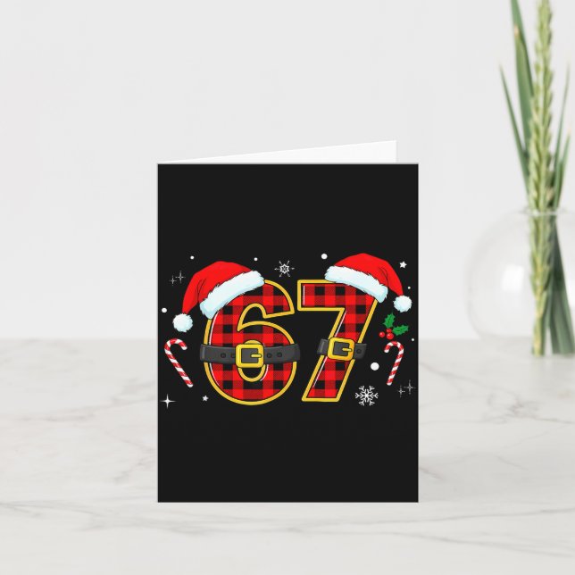 Funny 67 Meme Chrismtas Xmas Pajama Men Women Kids Karte (Vorderseite)