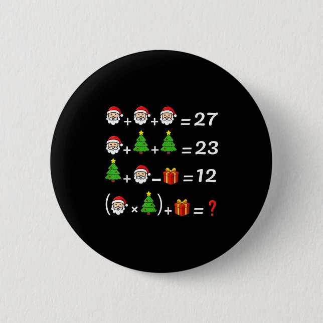 Funny 67 Meme Christmas Math Teacher Santa Six Sev Button (Vorderseite)
