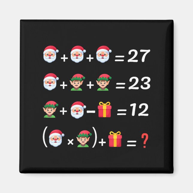 Funny 67 Meme Christmas Math Teacher Santa Six Sev Magnet (Vorne)