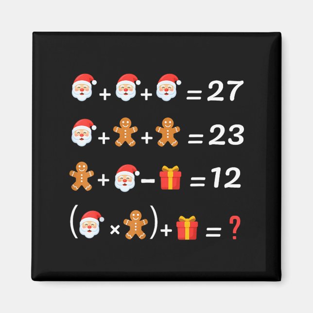 Funny 67 Meme Christmas Math Teacher Santa Six Sev Magnet (Vorne)