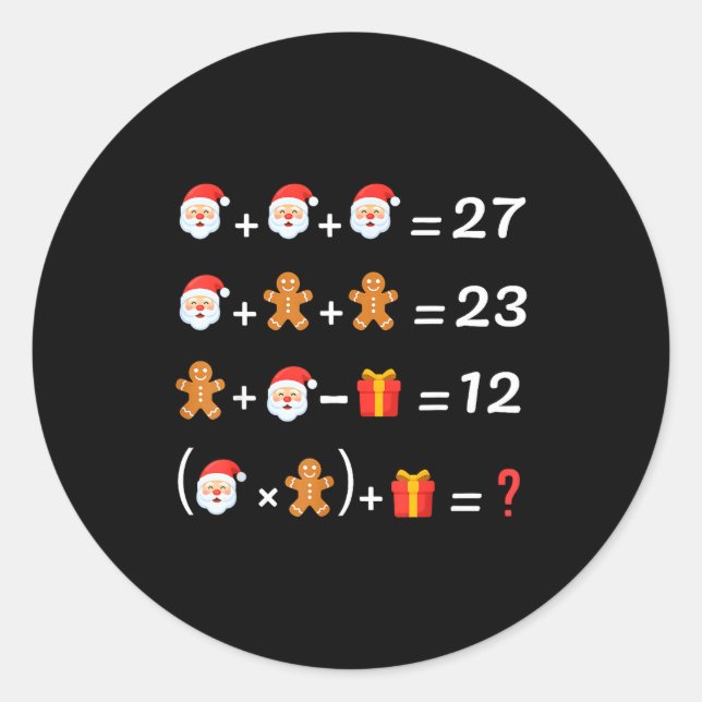 Funny 67 Meme Christmas Math Teacher Santa Six Sev Runder Aufkleber (Vorderseite)