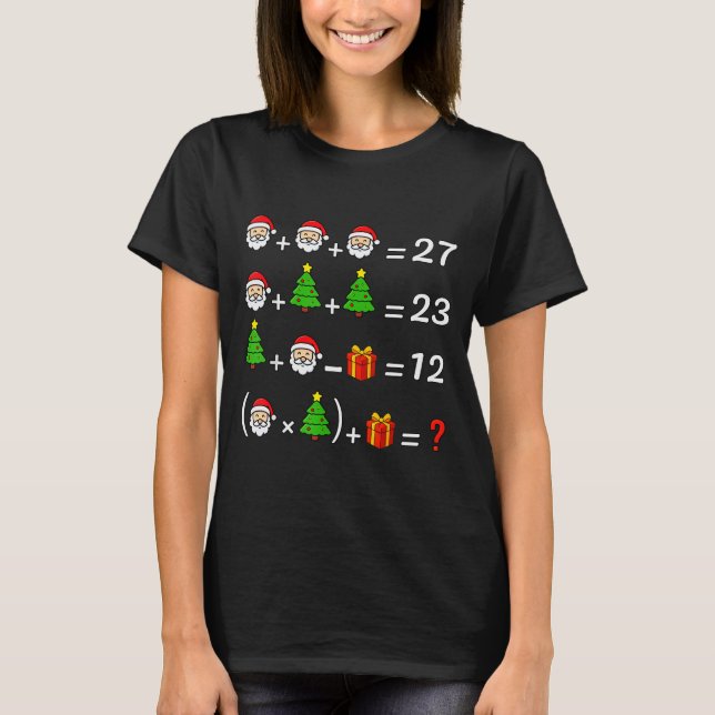 Funny 67 Meme Christmas Math Teacher Santa Six Sev T-Shirt (Vorderseite)