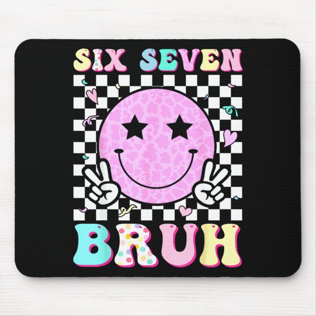 Funny 67 Meme Happy Face 6-7 Boys Kids Teens Six S Mousepad (Vorne)