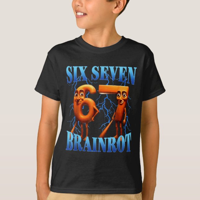 Funny 67 Meme Italian Brainrot Tung Tung Sahur Six T-Shirt (Vorderseite)