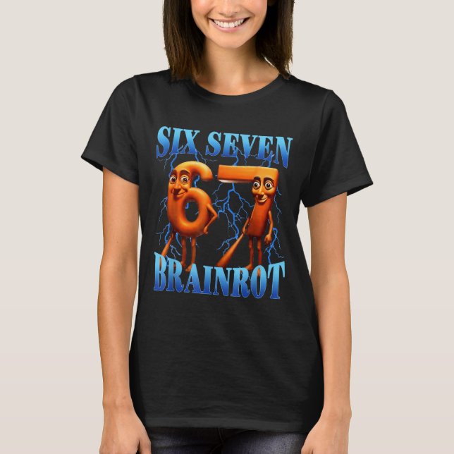 Funny 67 Meme Italian Brainrot Tung Tung Sahur Six T-Shirt (Vorderseite)