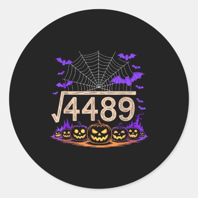Funny 67 Meme Math Teacher 6 7 Halloween Square Ro Runder Aufkleber (Vorderseite)