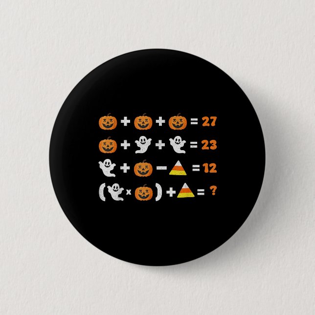 Funny 67 Meme Pumpkin Ghost Math Teacher Halloween Button (Vorderseite)