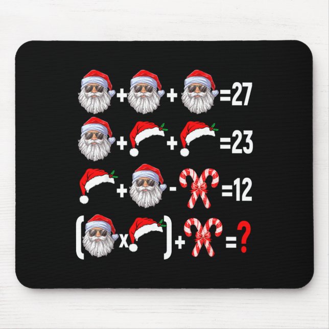 Funny 67 Meme Santa Christmas Tree Math Teacher Xm Mousepad (Vorne)