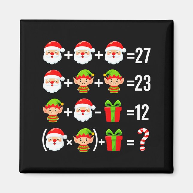 Funny 67 Meme Santa Math Teacher Christmas Six Sev Magnet (Vorne)