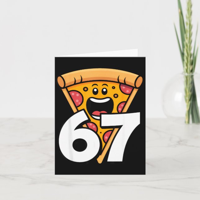 Funny 67 Meme Six Seven Humor Food Zza  Karte (Vorderseite)