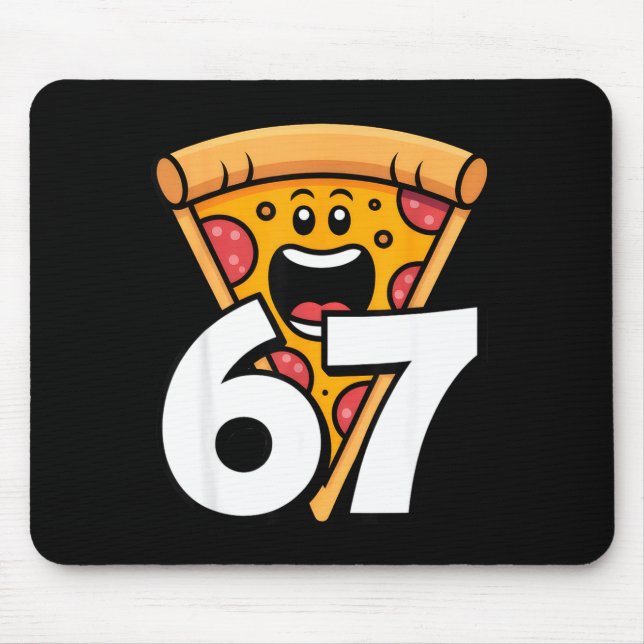 Funny 67 Meme Six Seven Humor Food Zza  Mousepad (Vorne)
