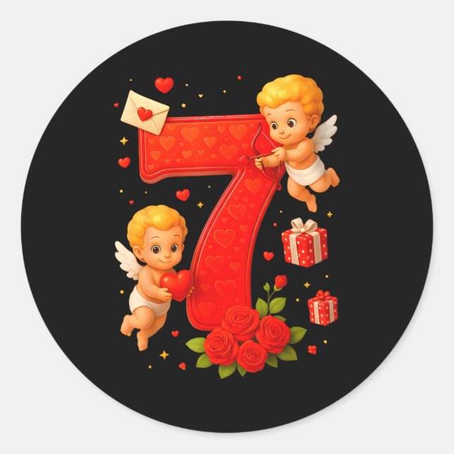 Funny 67 Meme Six Seven Matching Couples Valentine Runder Aufkleber (Vorderseite)