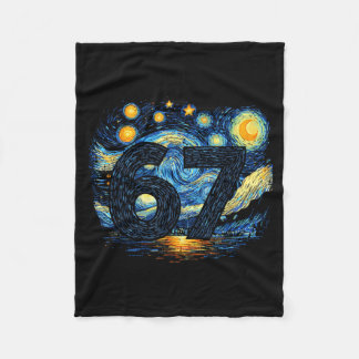 Funny 67 Meme Six Seven Starry Art Night  Fleecedecke
